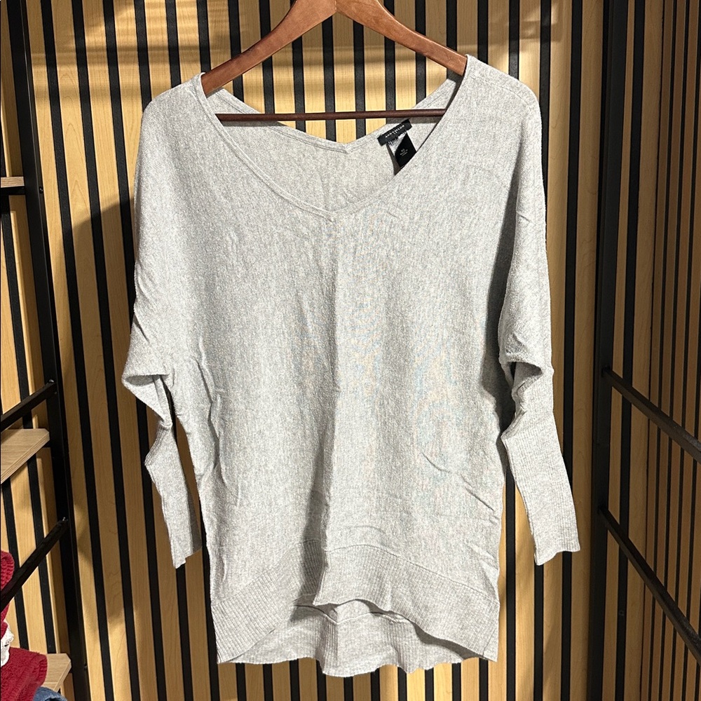 Ann Taylor Heather Gray Knit Top